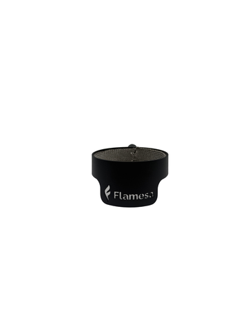 Soporte para tubo de vidrio con logotipo | Estufas de pellets de exterior Flare y Lumina | Flamesa®