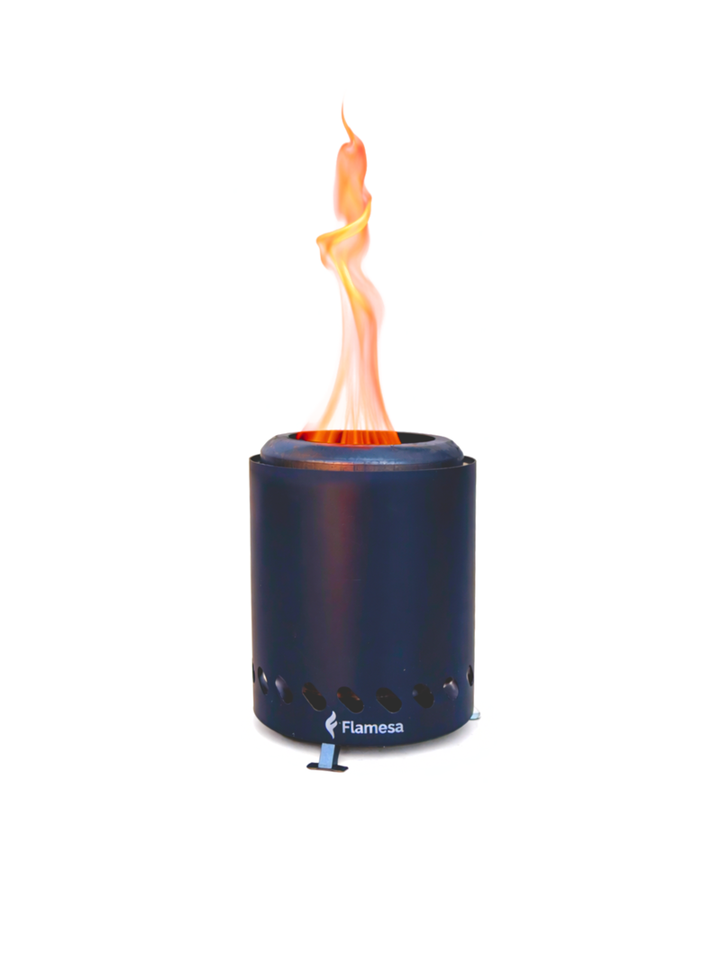 Flamesa® Vulcan – Brasero de pellets de mesa negro para exterior