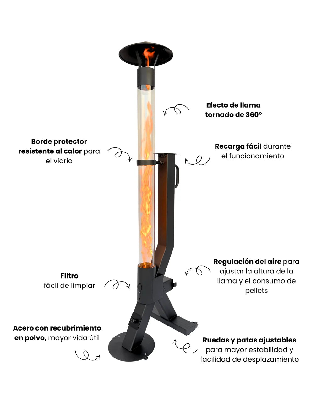 Kit de inicio para estufa de pellets – Flamesa® Flare – Kit completo con accesorios