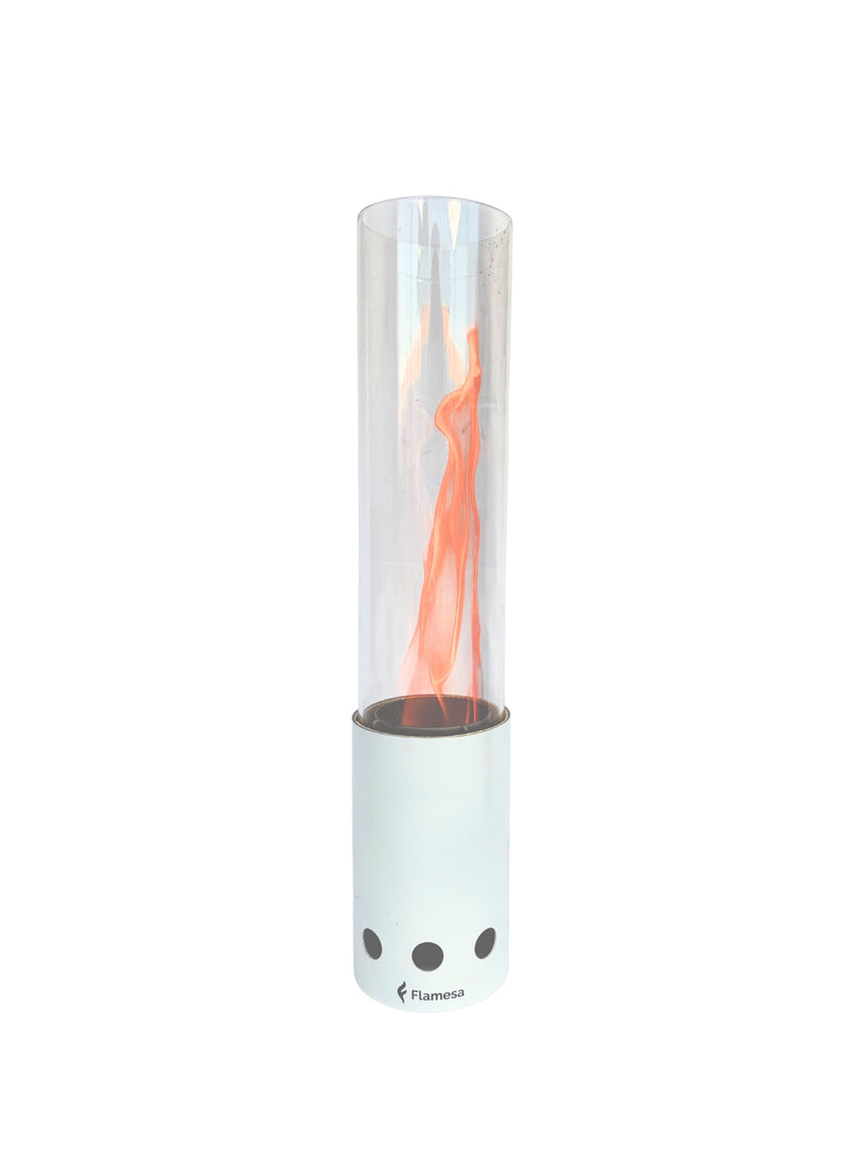 Flamesa® Pyra Blanco – Brasero de pellets de mesa